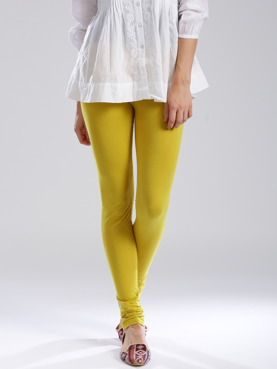 

W Mustard Yellow Churidar Leggings