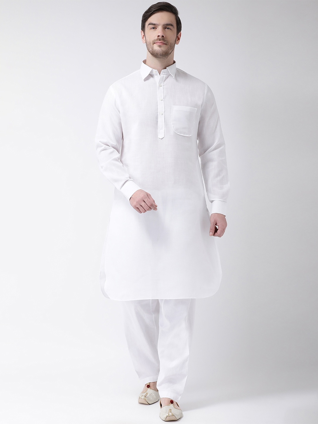 

SG LEMAN Men White Solid Kurta with Salwar
