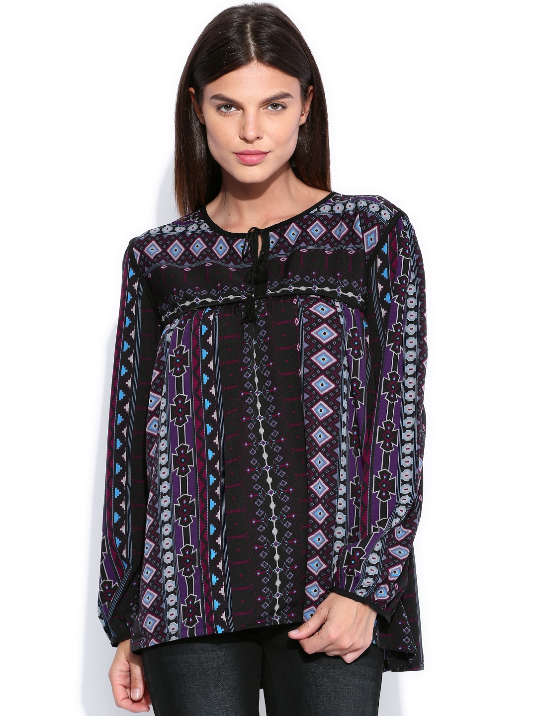 

Tokyo Talkies Black Printed Top