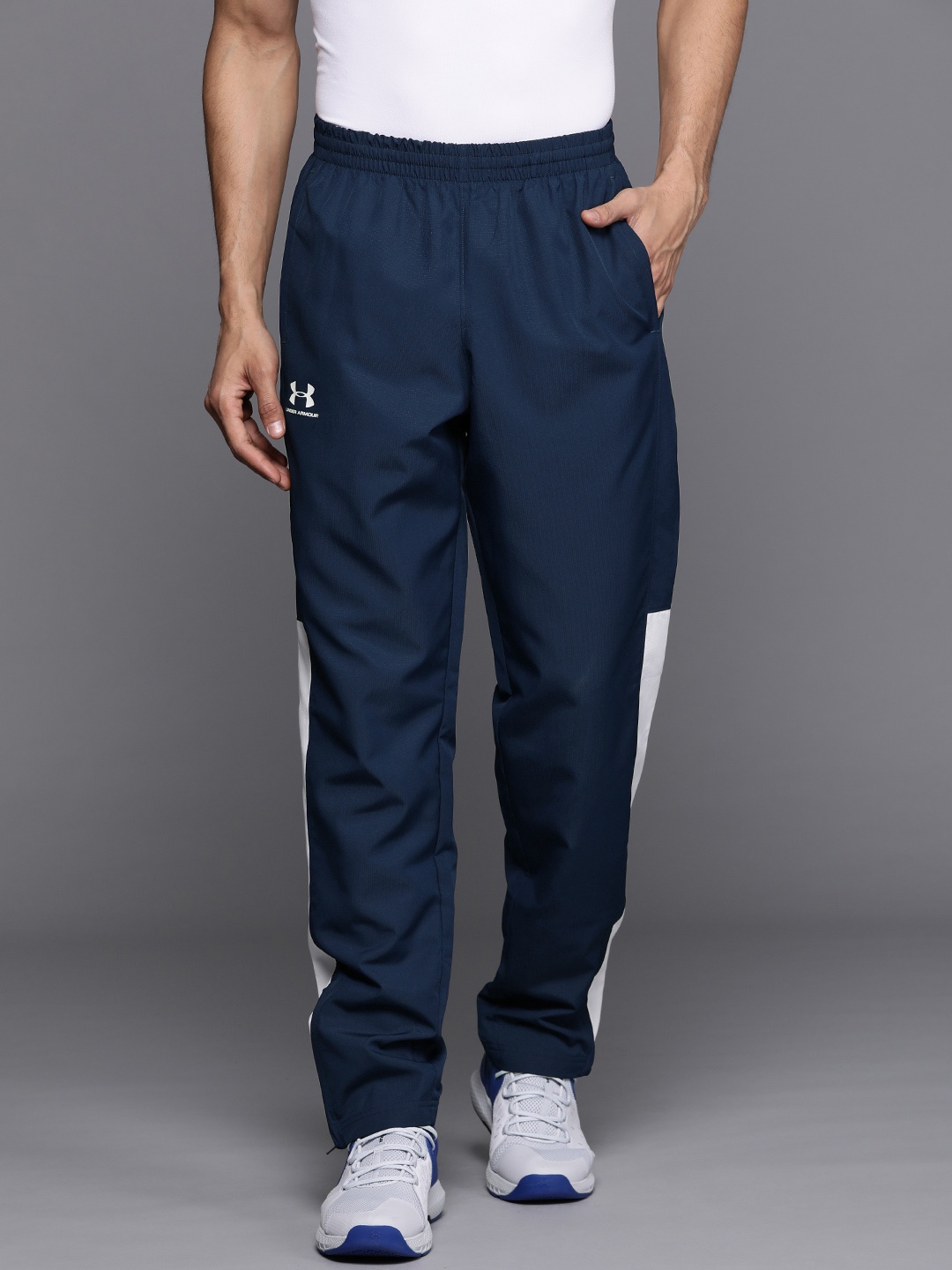 

UNDER ARMOUR Men Navy Blue Vital Woven Solid Track Pants