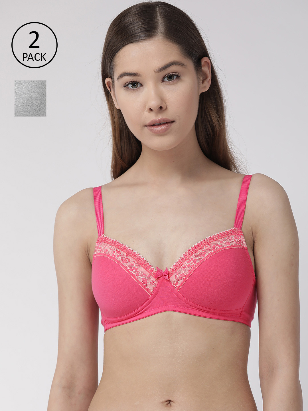 

Marks & Spencer Pack of 2 Lightly Padded & Non-Wired T-Shirt Bras T333220, Pink