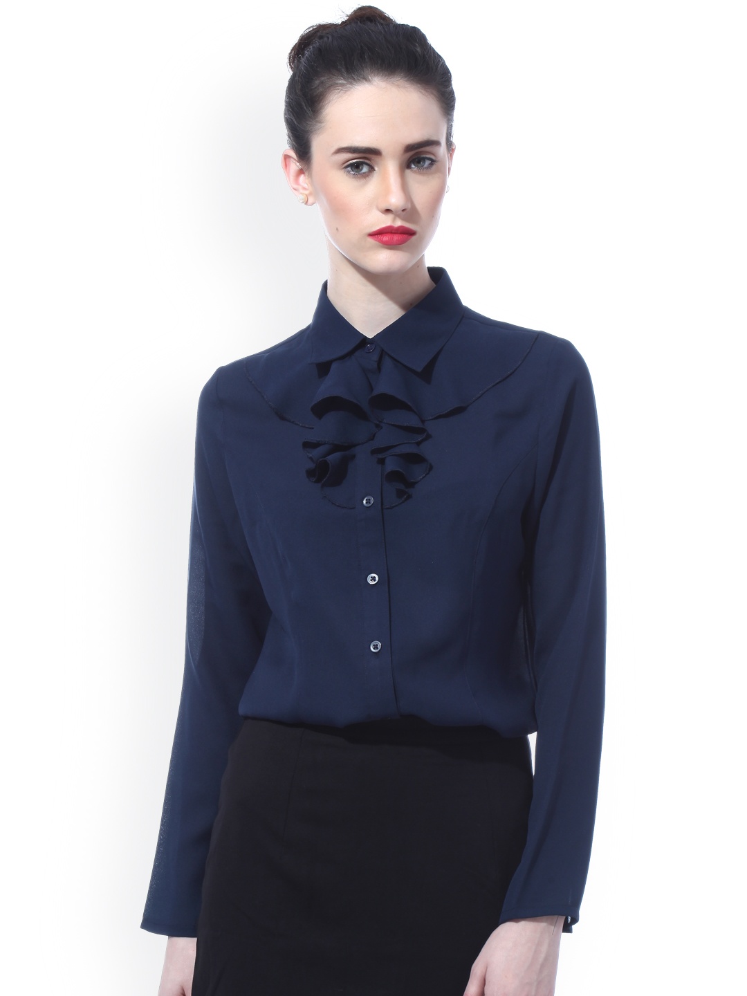 

Besiva Navy Standard Fit Formal Shirt, Navy blue