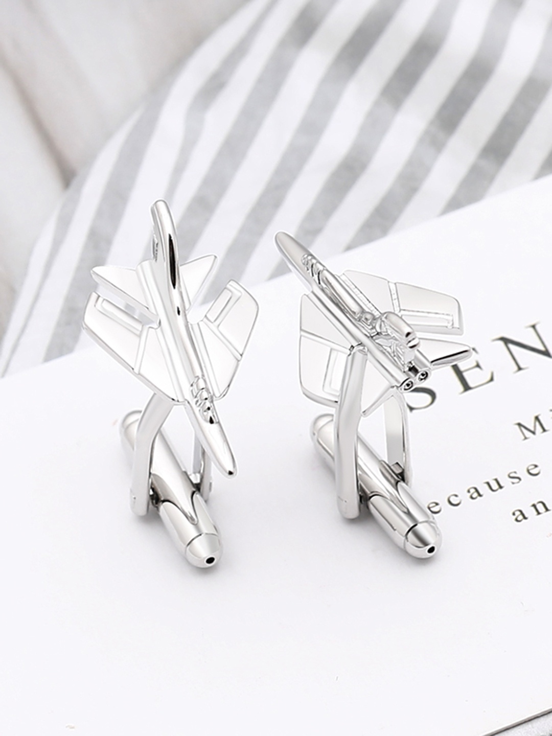 

Peora Silver-Toned Symbol Cufflinks