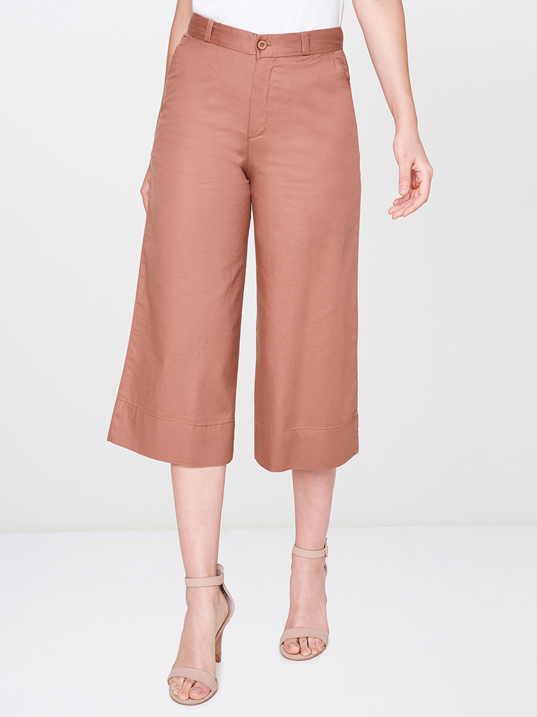 

AND Women Brown Regular Fit Solid Culottes