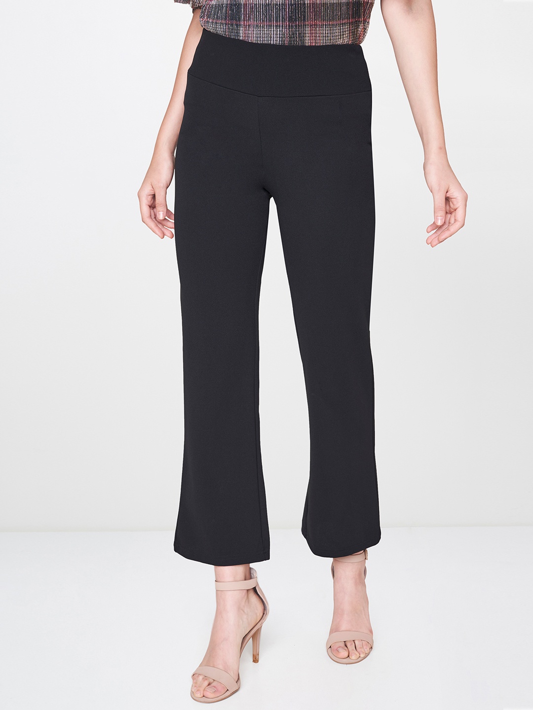 

AND Women Black Solid Bootcut Treggings