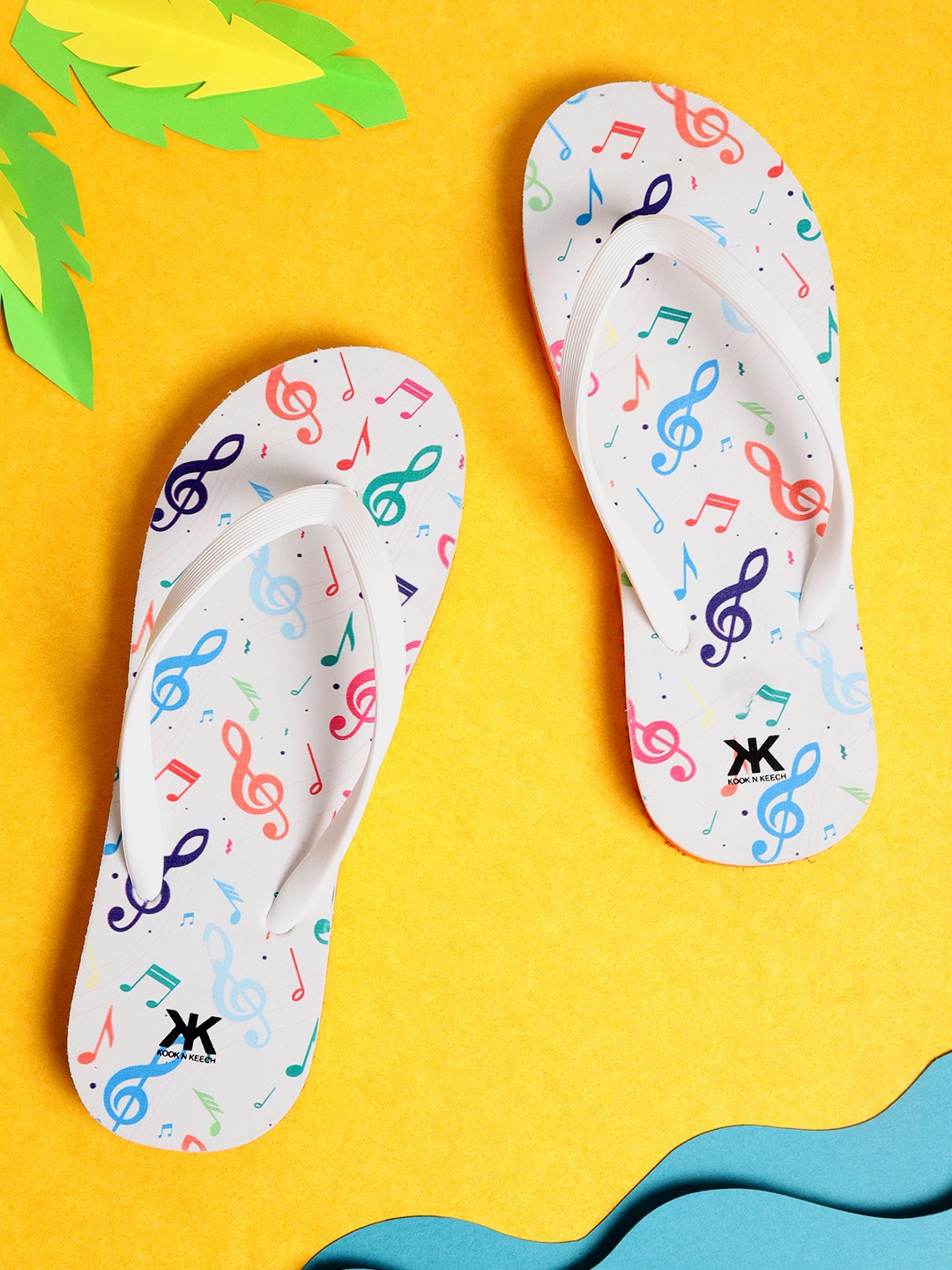 

Kook N Keech Women White Printed Thong Flip-Flops