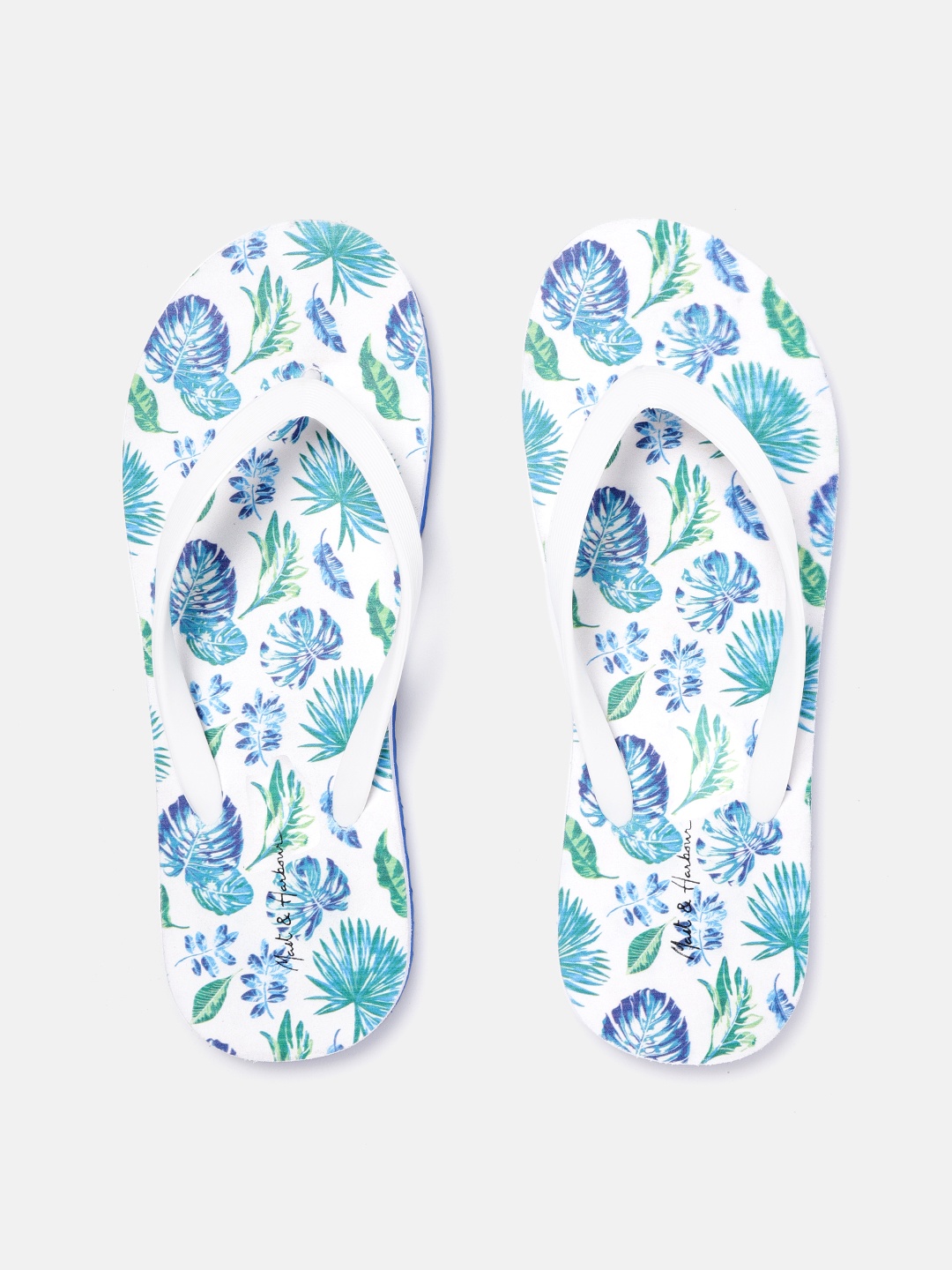 

Mast & Harbour Women White Solid Thong Flip-Flops