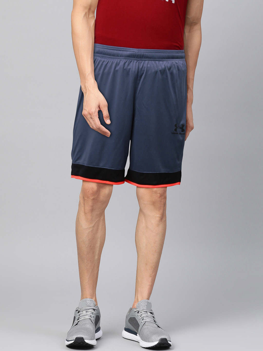 

UNDER ARMOUR Men Blue Solid Challenger III Knit Slim Fit Shorts