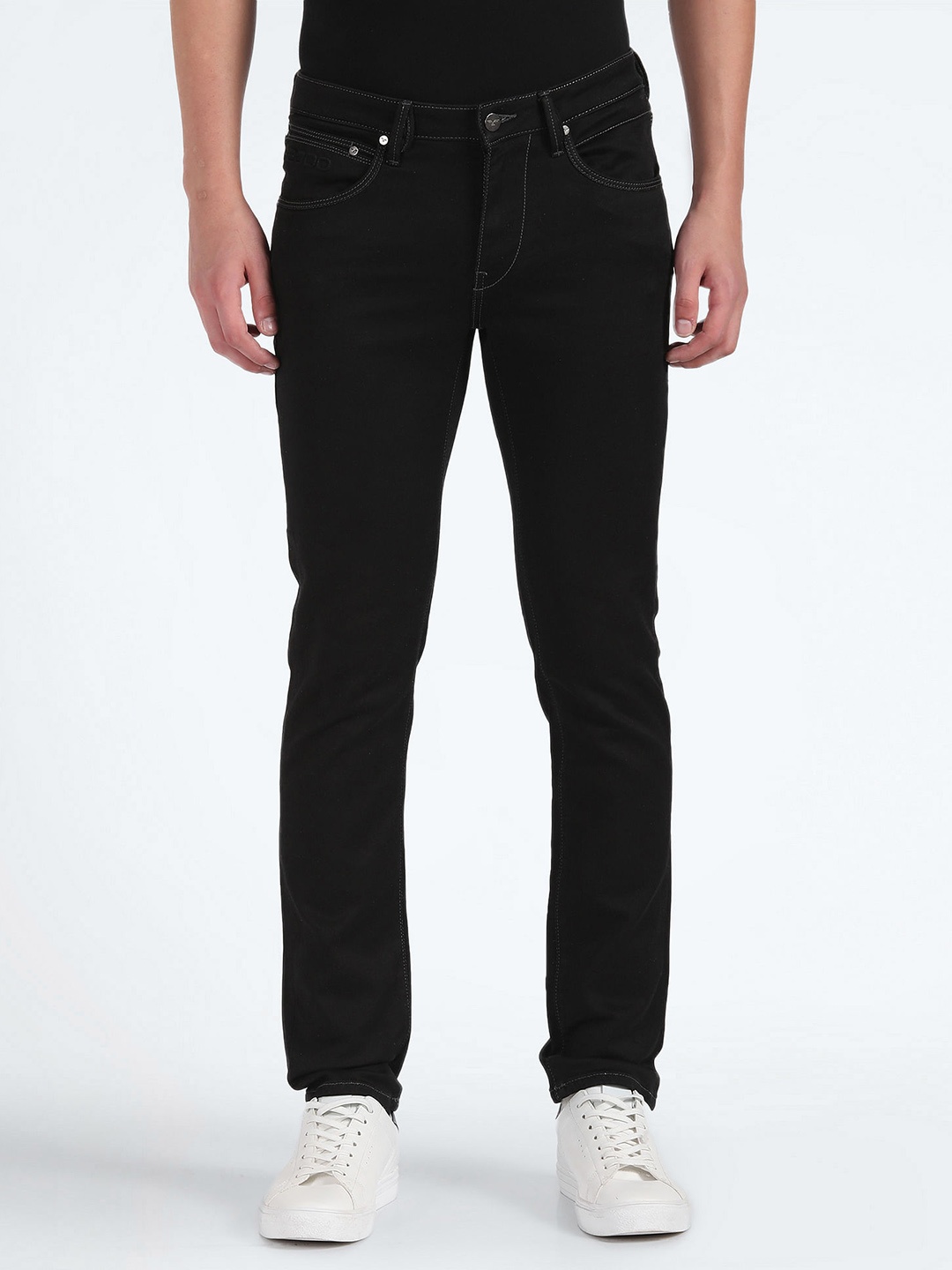 

Flying Machine Men Black Jackson Skinny Fit Low-Rise Clean Look Stretchable Jeans