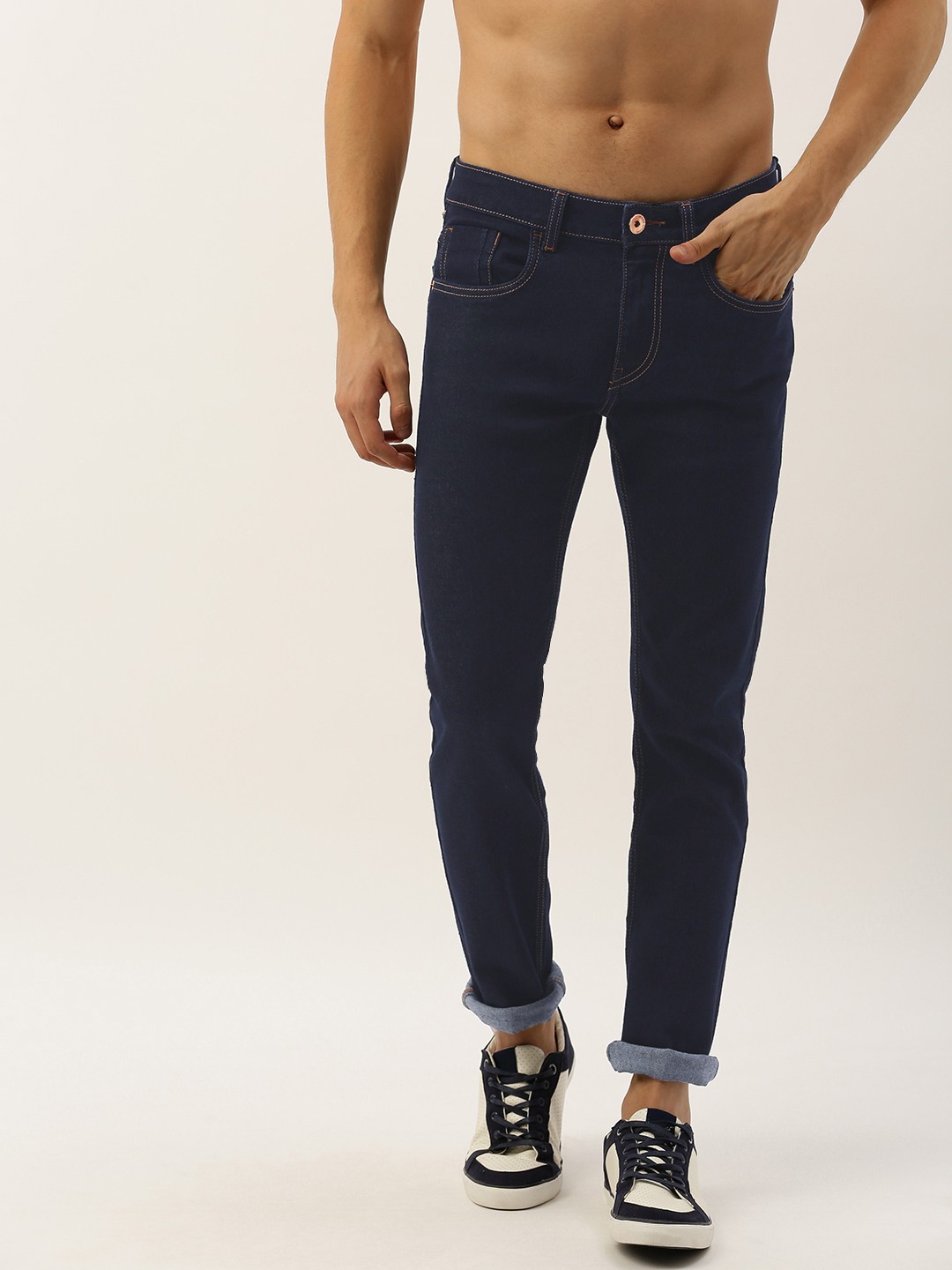 

Flying Machine Men Blue Micheal Slim Tapered Fit Mid-Rise Clean Look Stretchable Jeans
