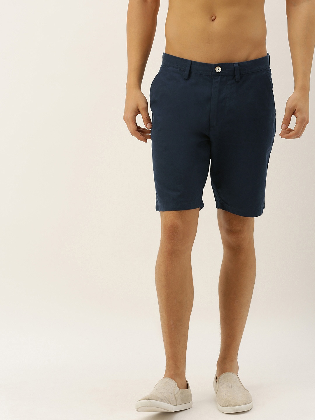 

Flying Machine Men Navy Blue Solid Slim Fit Chino Shorts