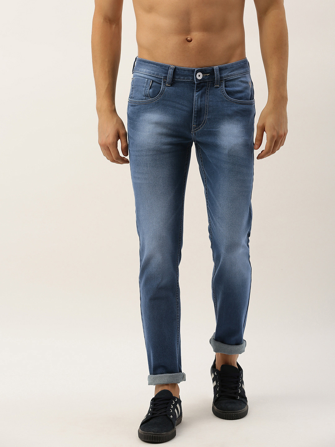 

Flying Machine Men Blue Micheal Slim Tapered Fit Mid-Rise Clean Look Stretchable Jeans