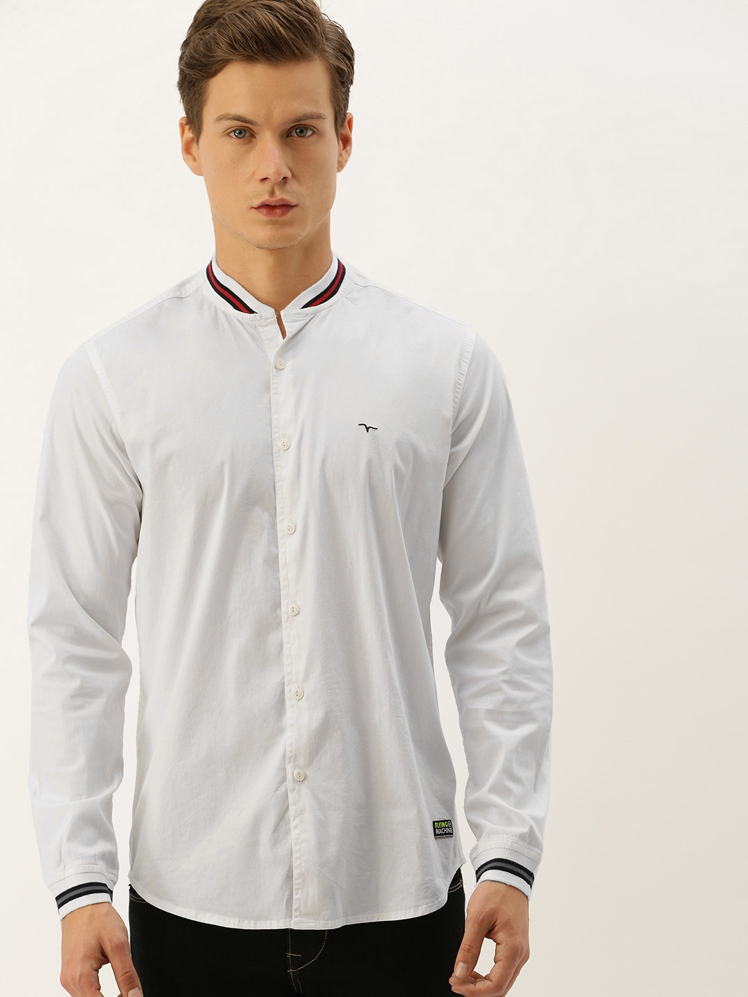 

Flying Machine Men White Slim Fit Solid Casual Shirt