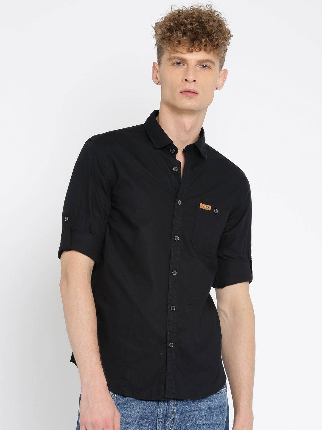 

U.S. Polo Assn. Men Black Regular Fit Solid Casual Shirt