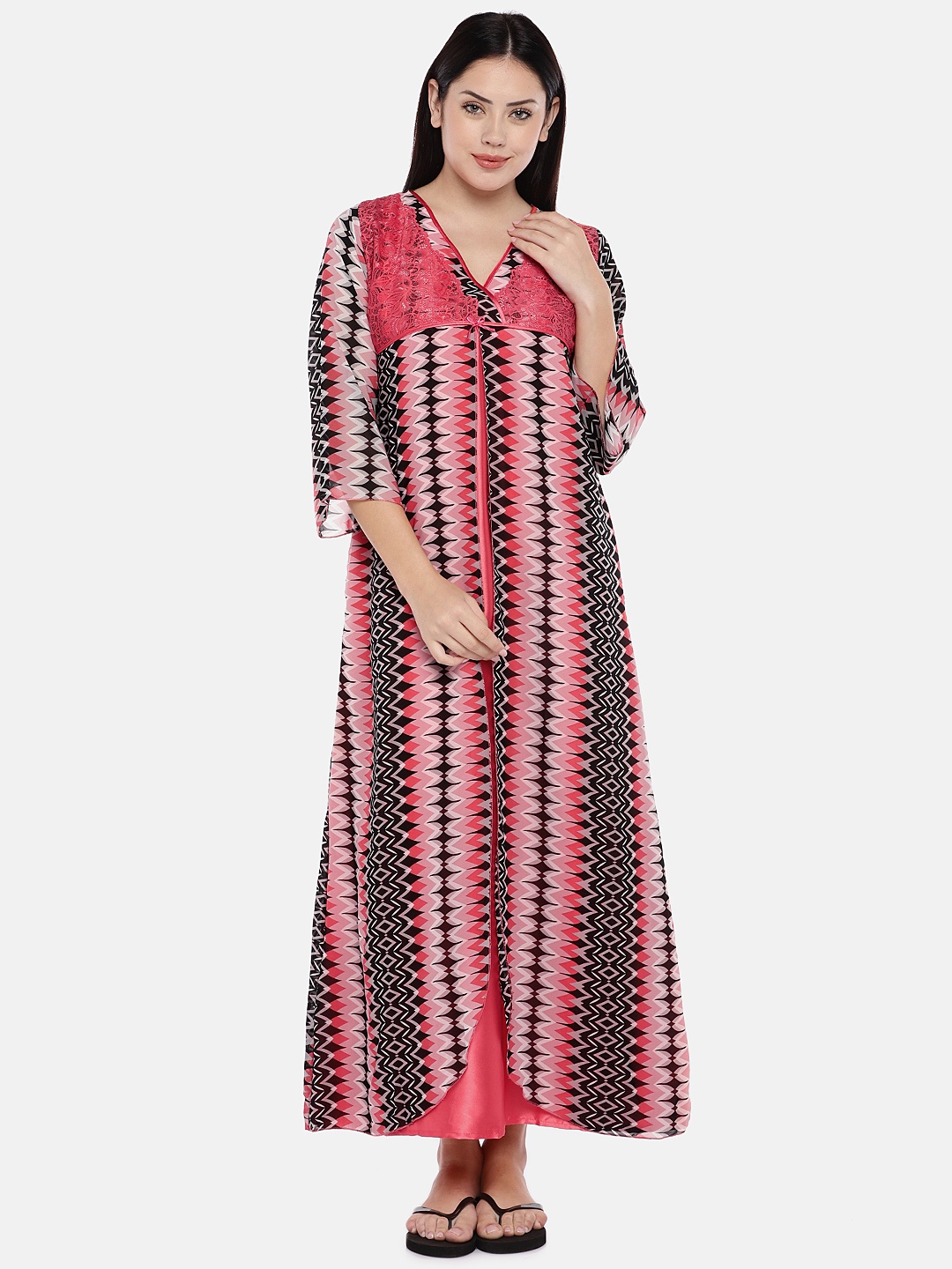 

Sweet Dreams Coral Printed Nightdress 276378