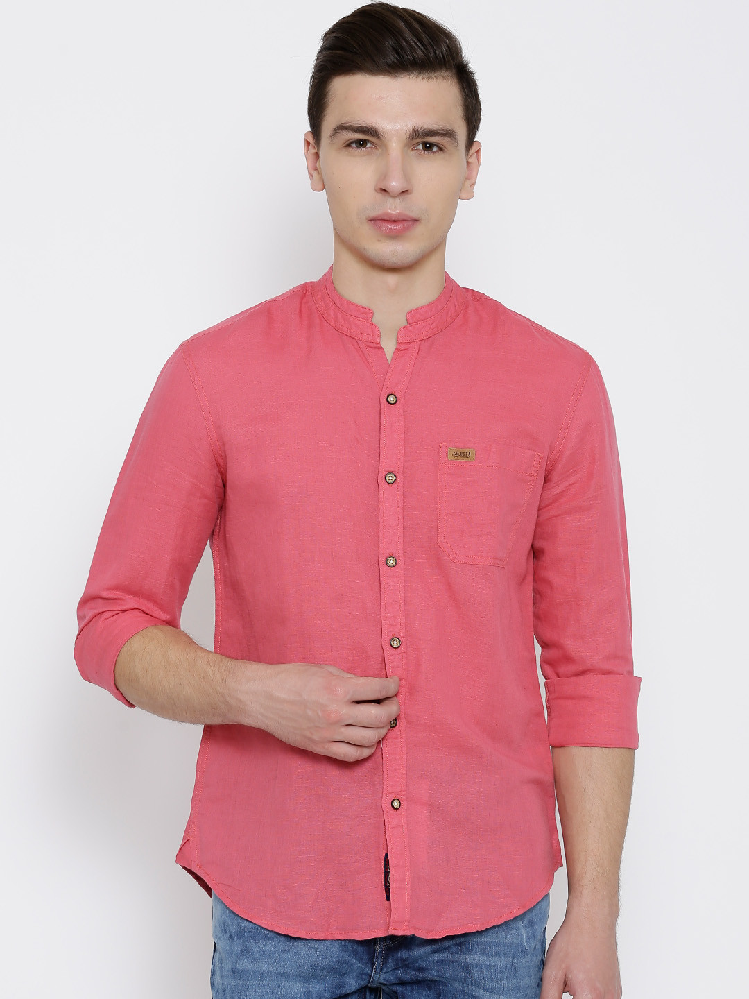 

U.S. Polo Assn. Pink Linen Casual Shirt