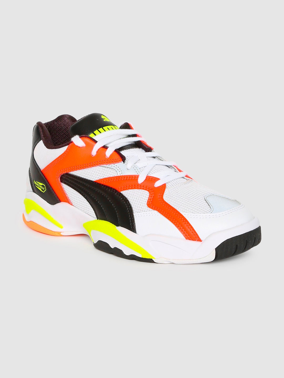 

Puma Unisex White & Black Colourblocked Performer Retro Sneakers