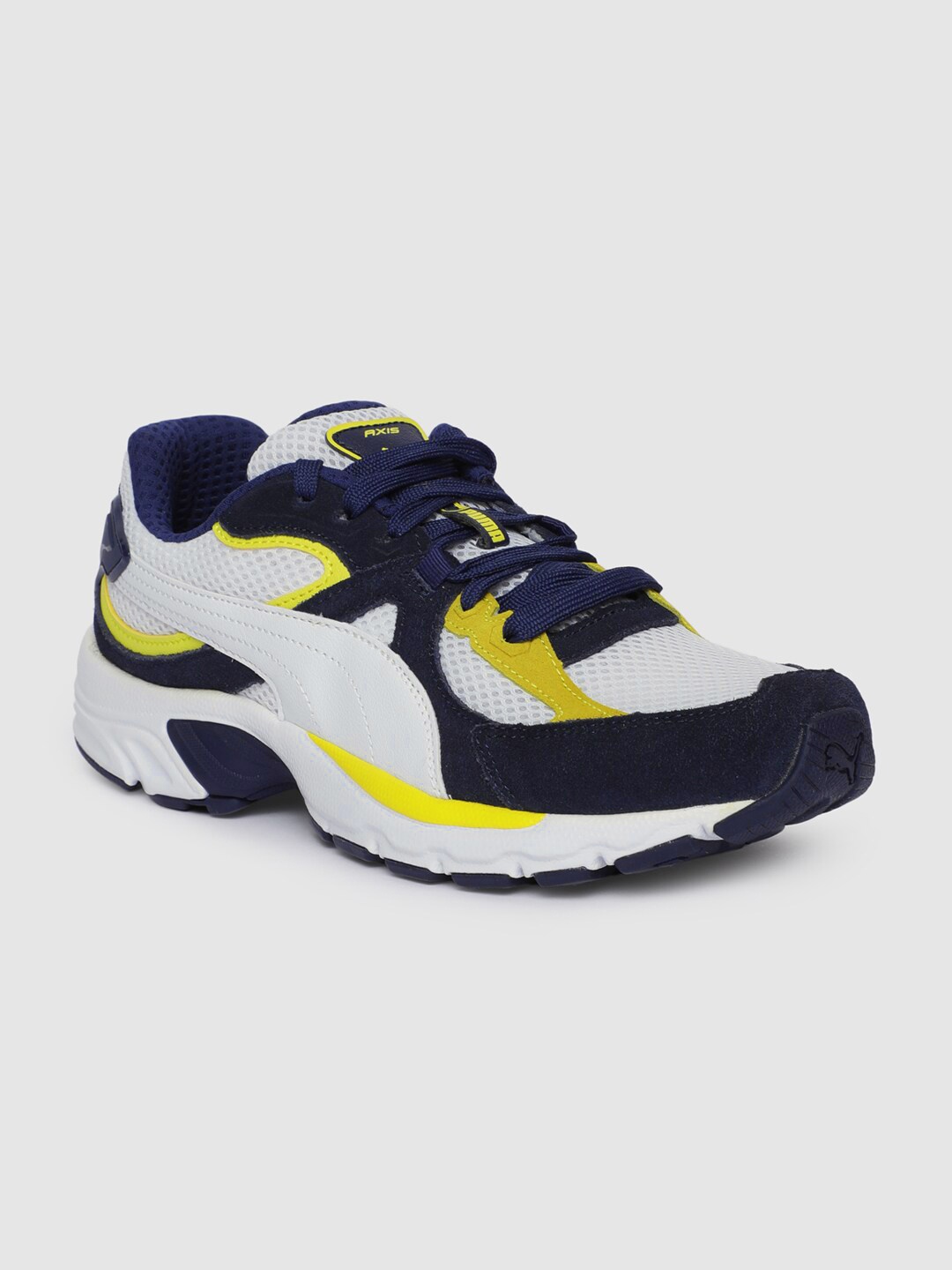 

Puma Unisex Navy Blue & White Axis Plus Sneakers