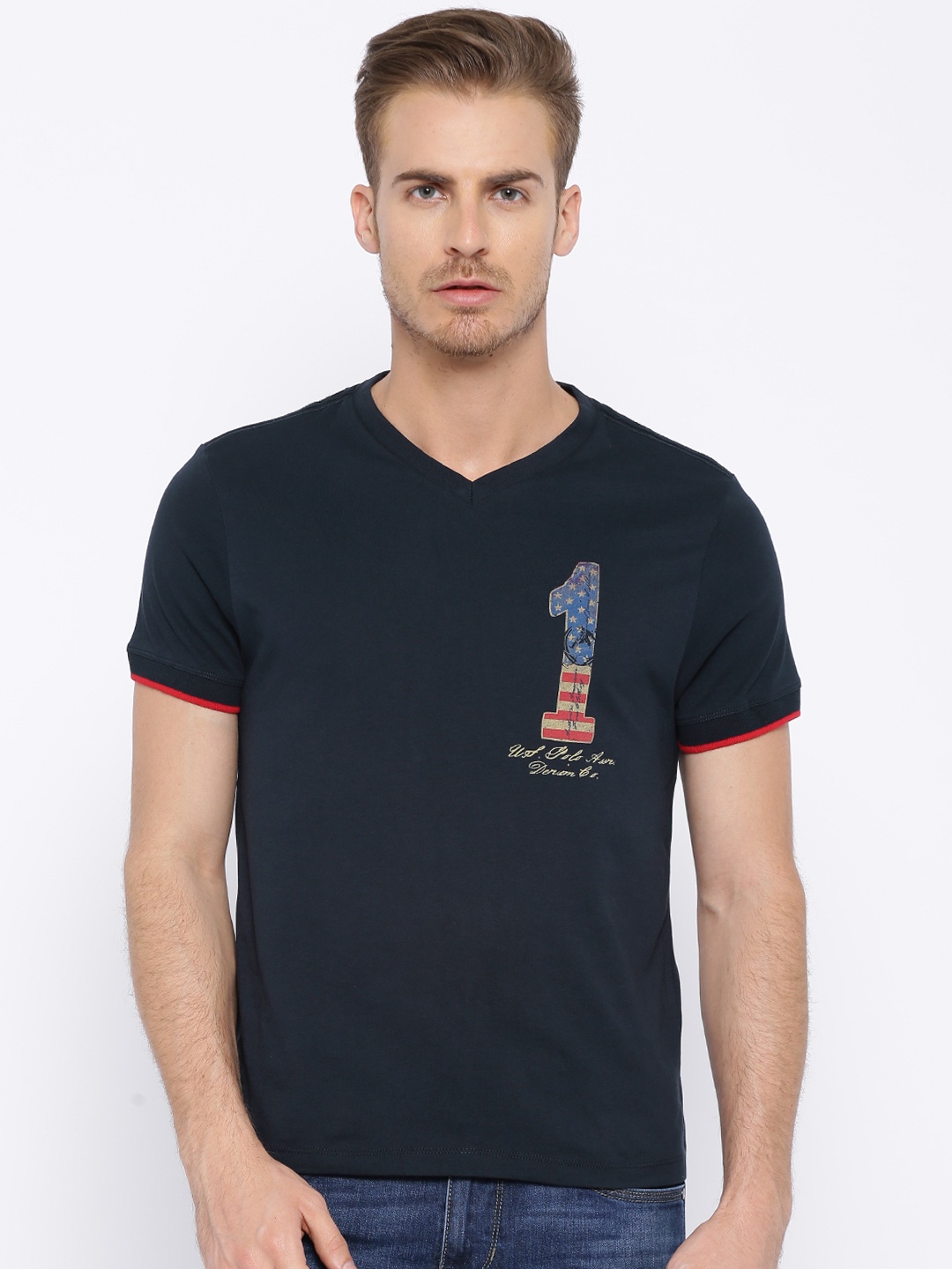 

U.S. Polo Assn. Denim Co. Navy Pure Cotton T-shirt, Navy blue
