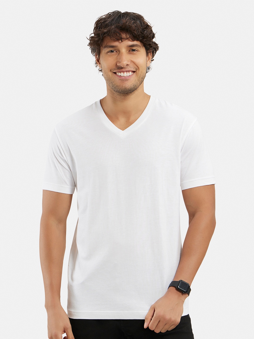

Jockey Combed Cotton Rich V Neck Half Sleeve Tshirt -2726, White