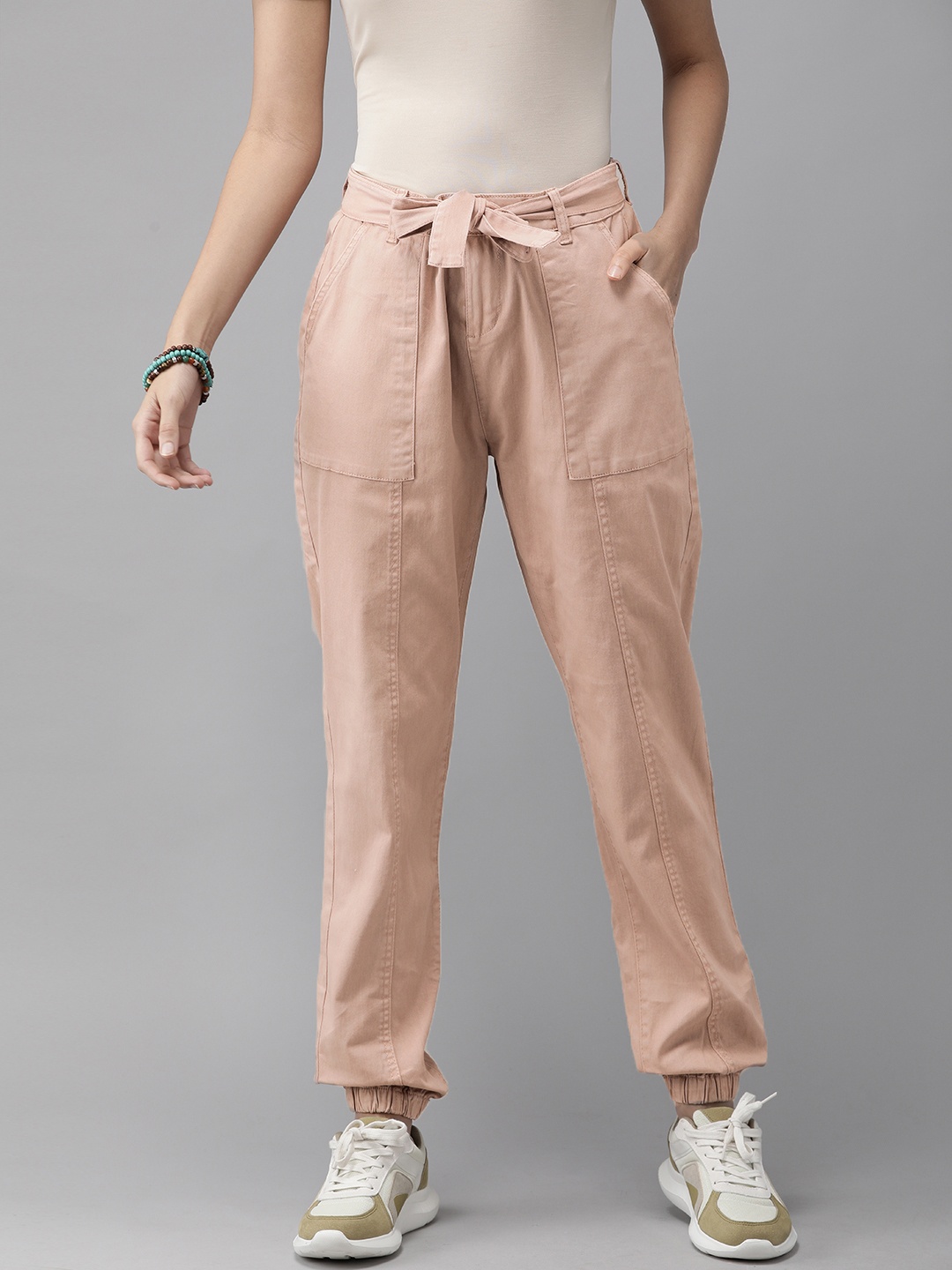 

Roadster Women Pink Regular Fit Solid Joggers