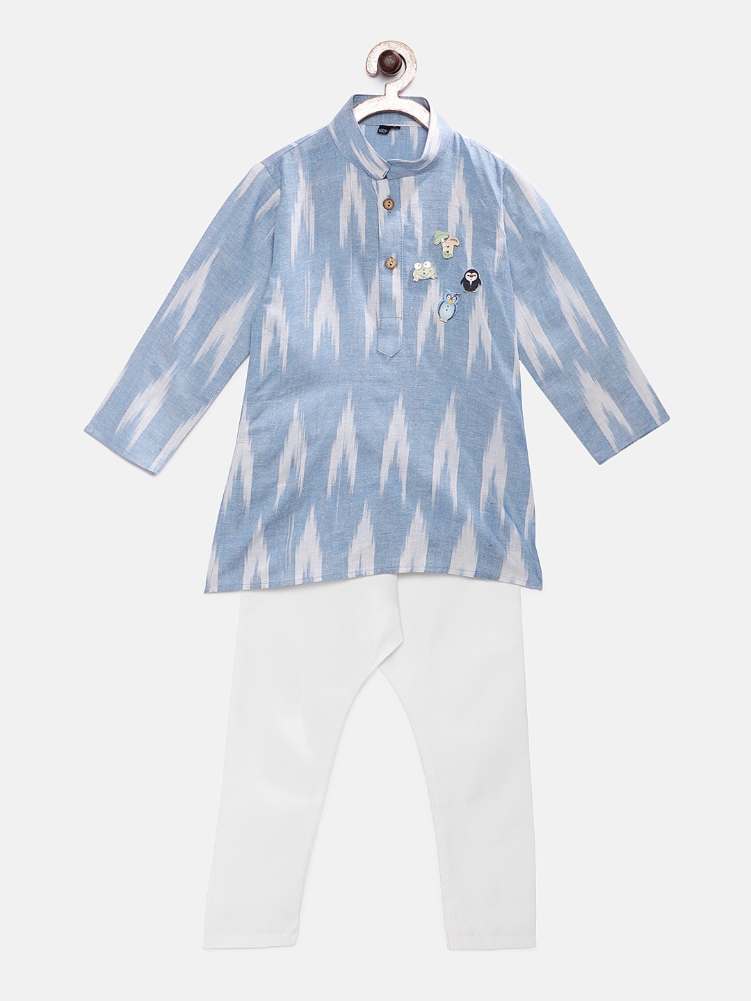 

Ridokidz Boys Blue & White Printed Kurta with Pyjamas