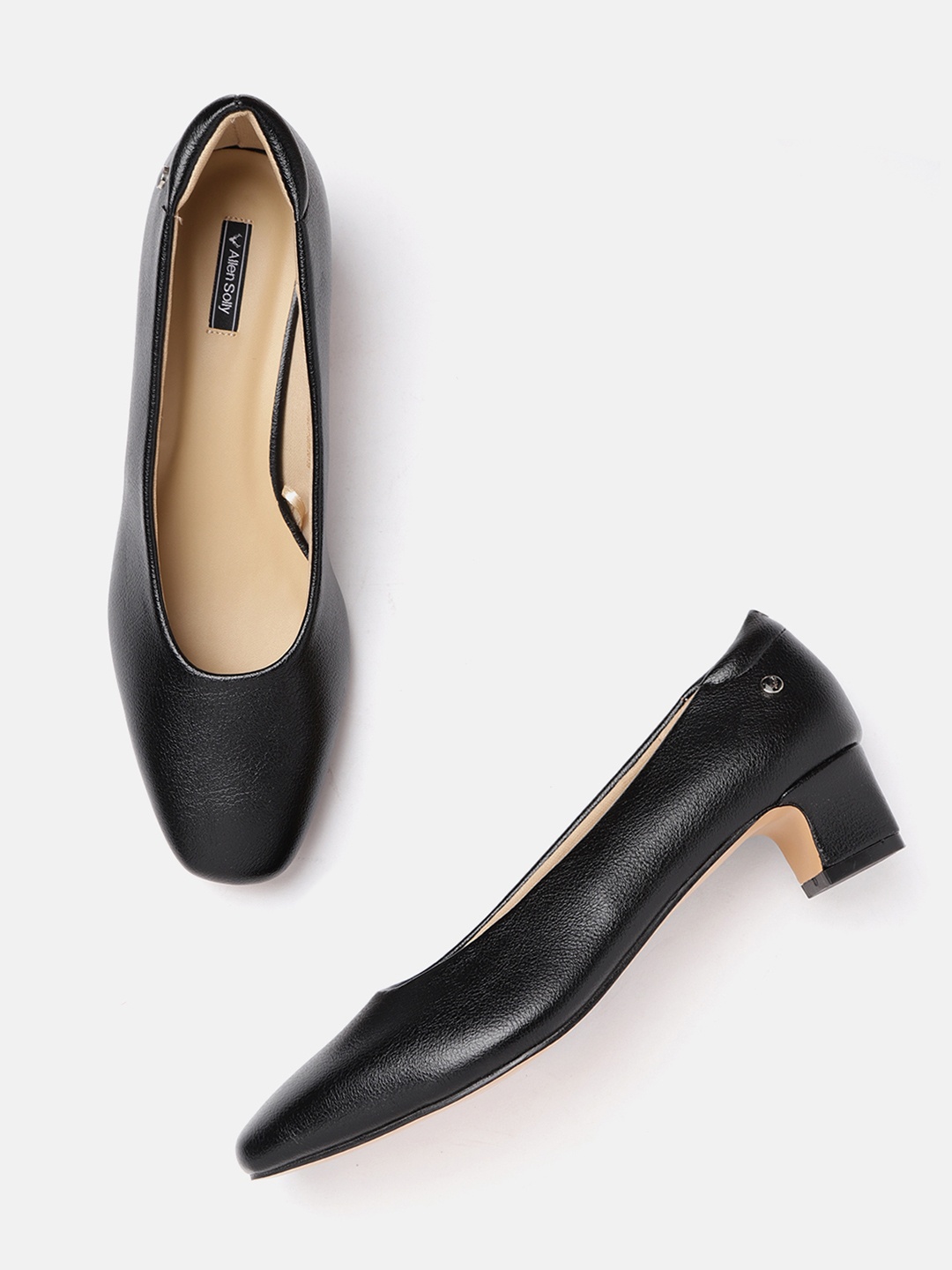 

Allen Solly Women Black Solid Leather Pumps