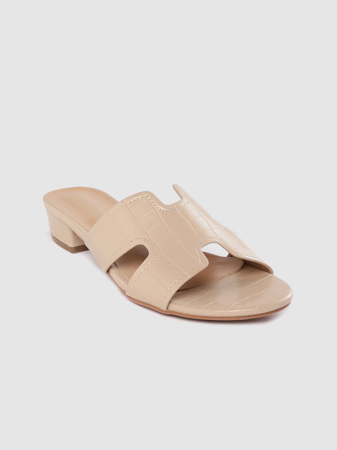 

Allen Solly Women Beige Croc-Textured Open Toe Flats