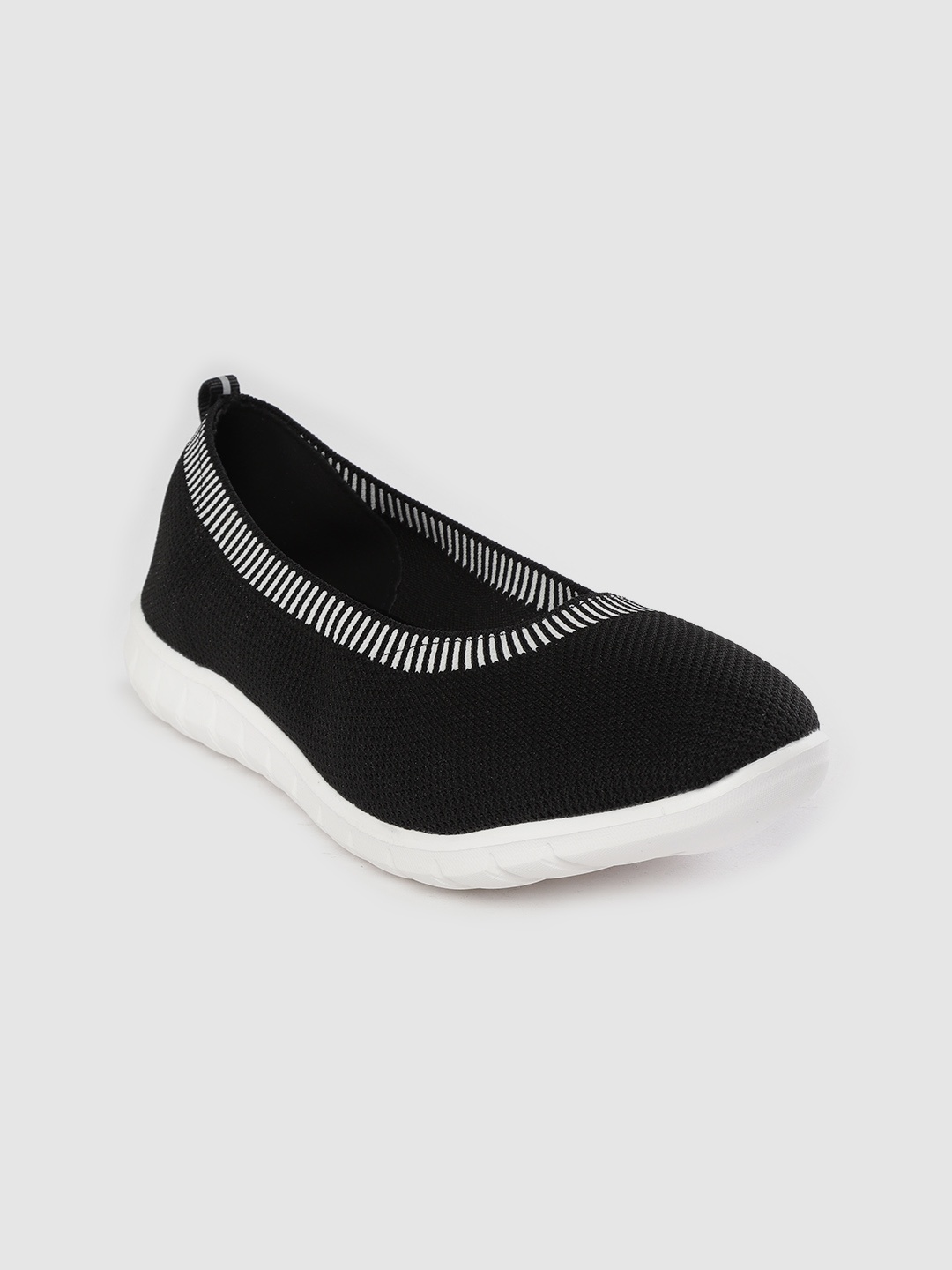 Allen Solly Women Black Woven Design Slip-Ons