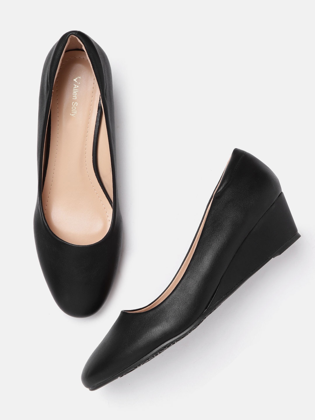 

Allen Solly Women Black Solid Wedge Pumps