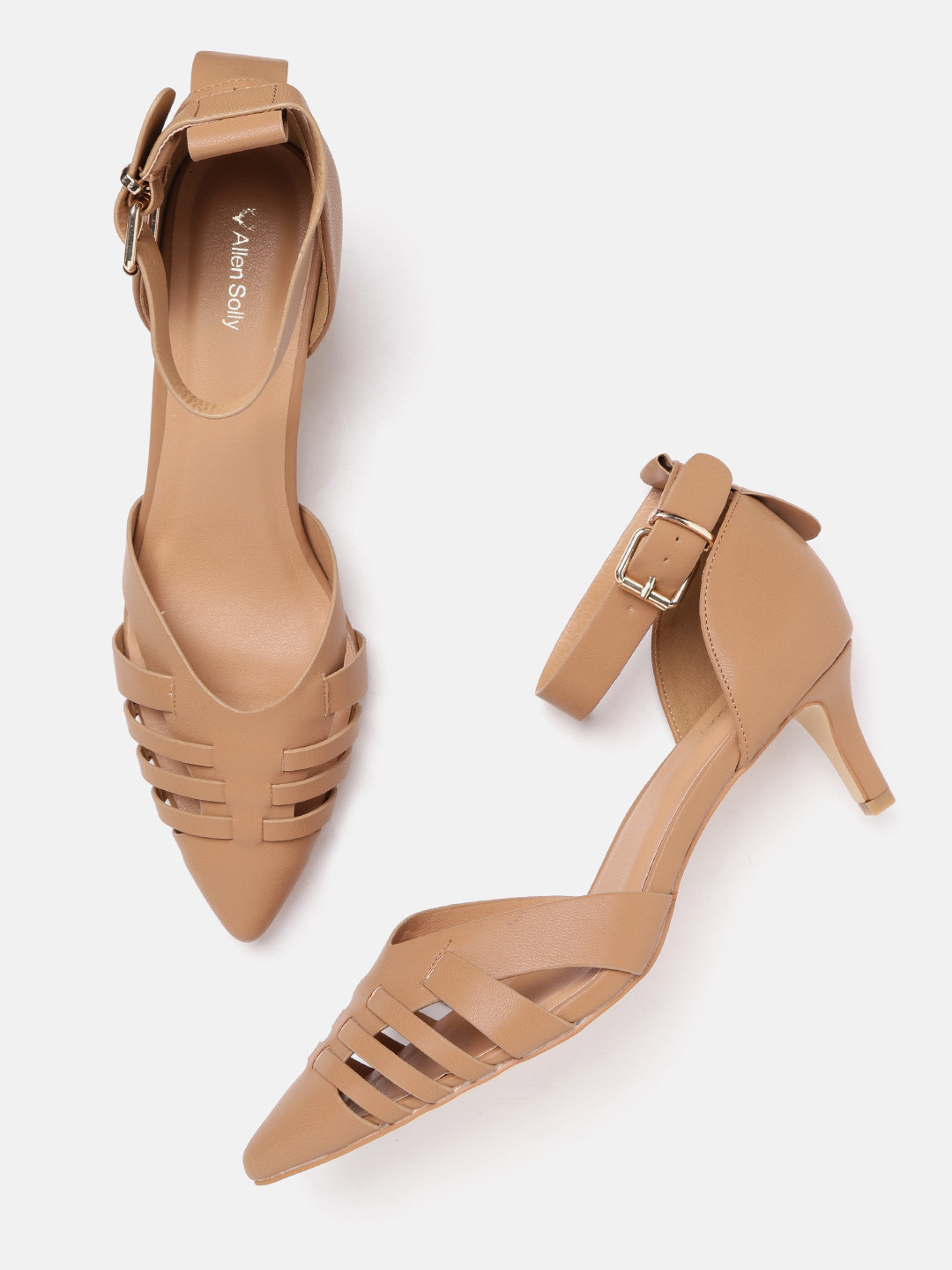 

Allen Solly Women Brown Solid Cut-Out Pumps