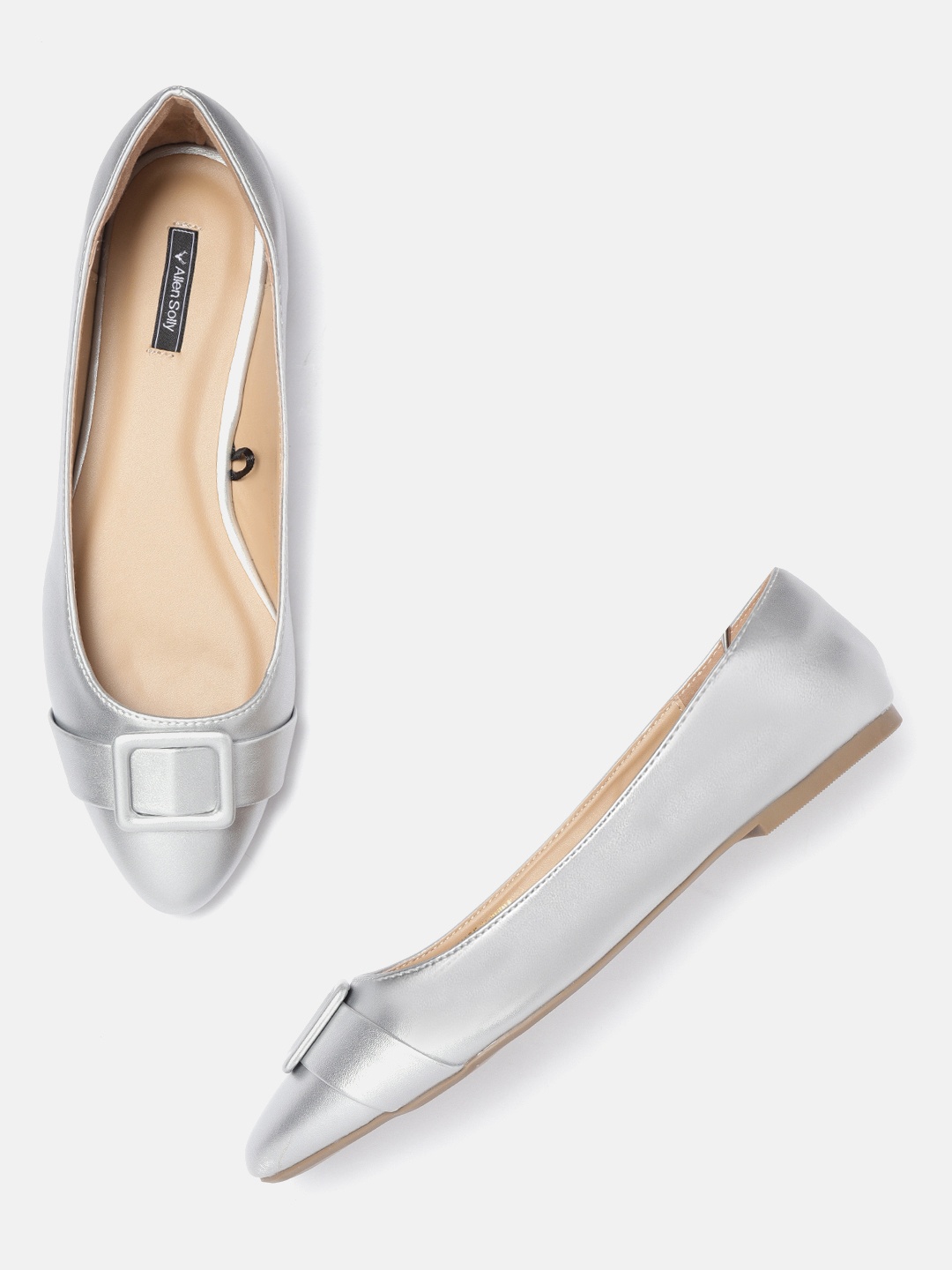 

Allen Solly Women Silver-Toned Solid Ballerinas