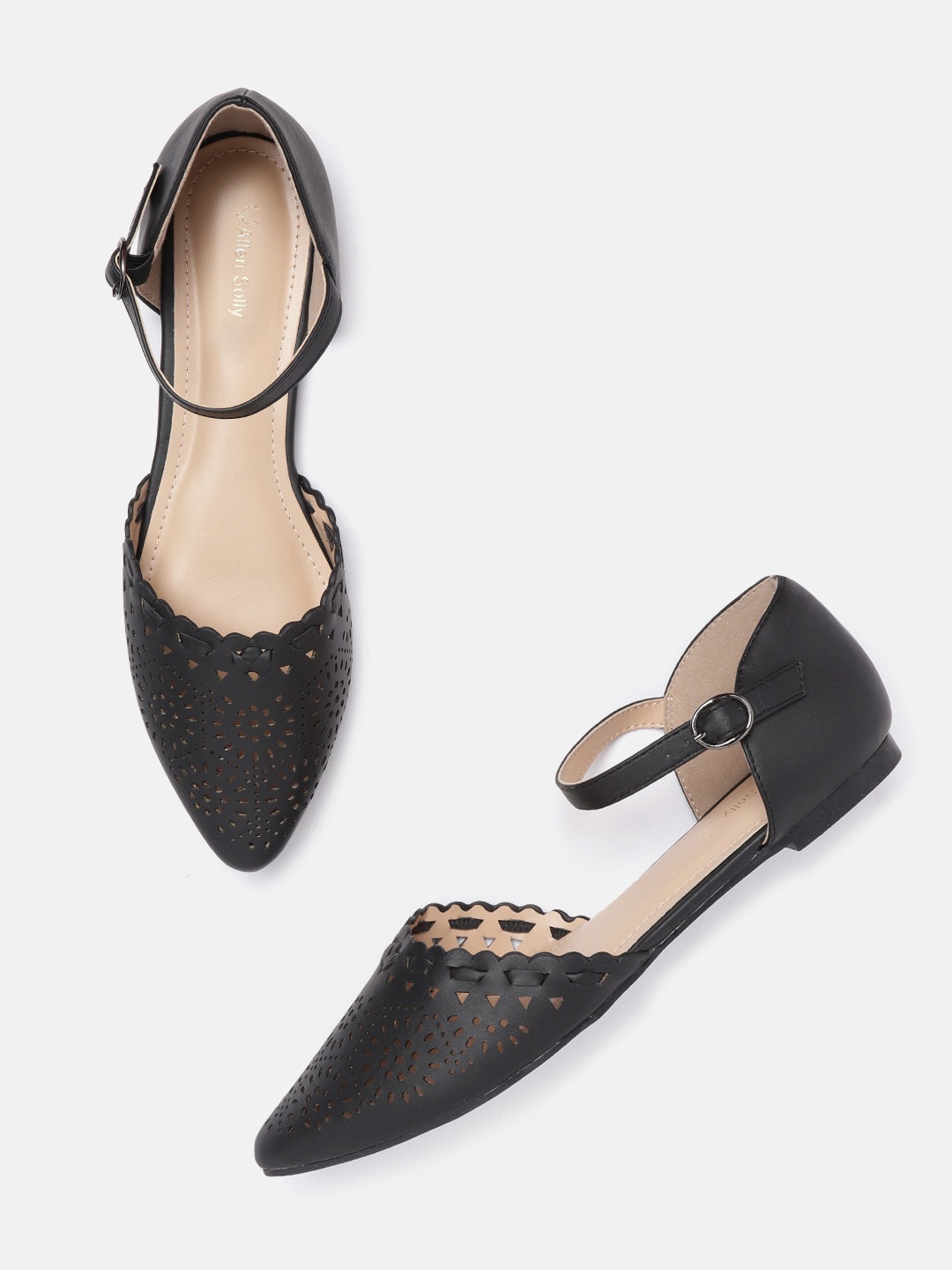 

Allen Solly Women Black Laser Cuts Flats