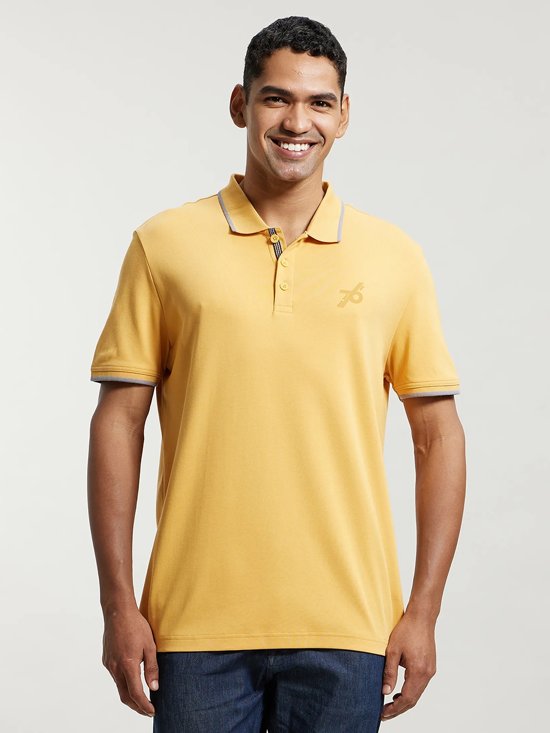 

Jockey Super Combed Cotton Rich Solid Half Sleeve Polo T-shirt-3911, Mustard