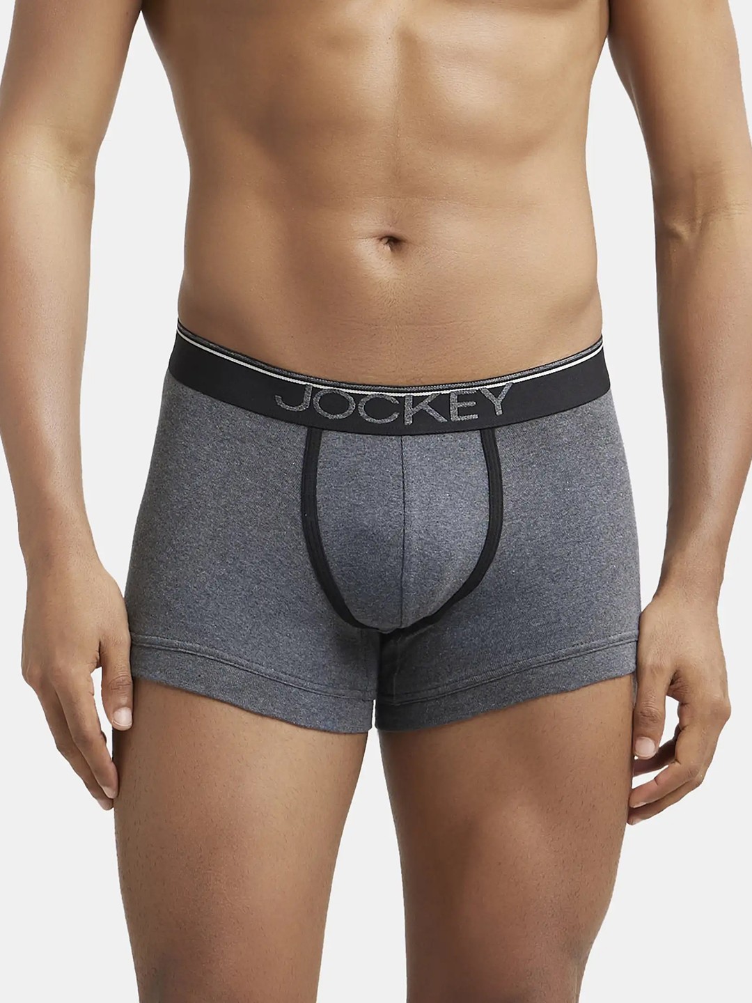 

Jockey Combed Cotton Rib Trunk with Ultrasoft Waistband-8015, Grey