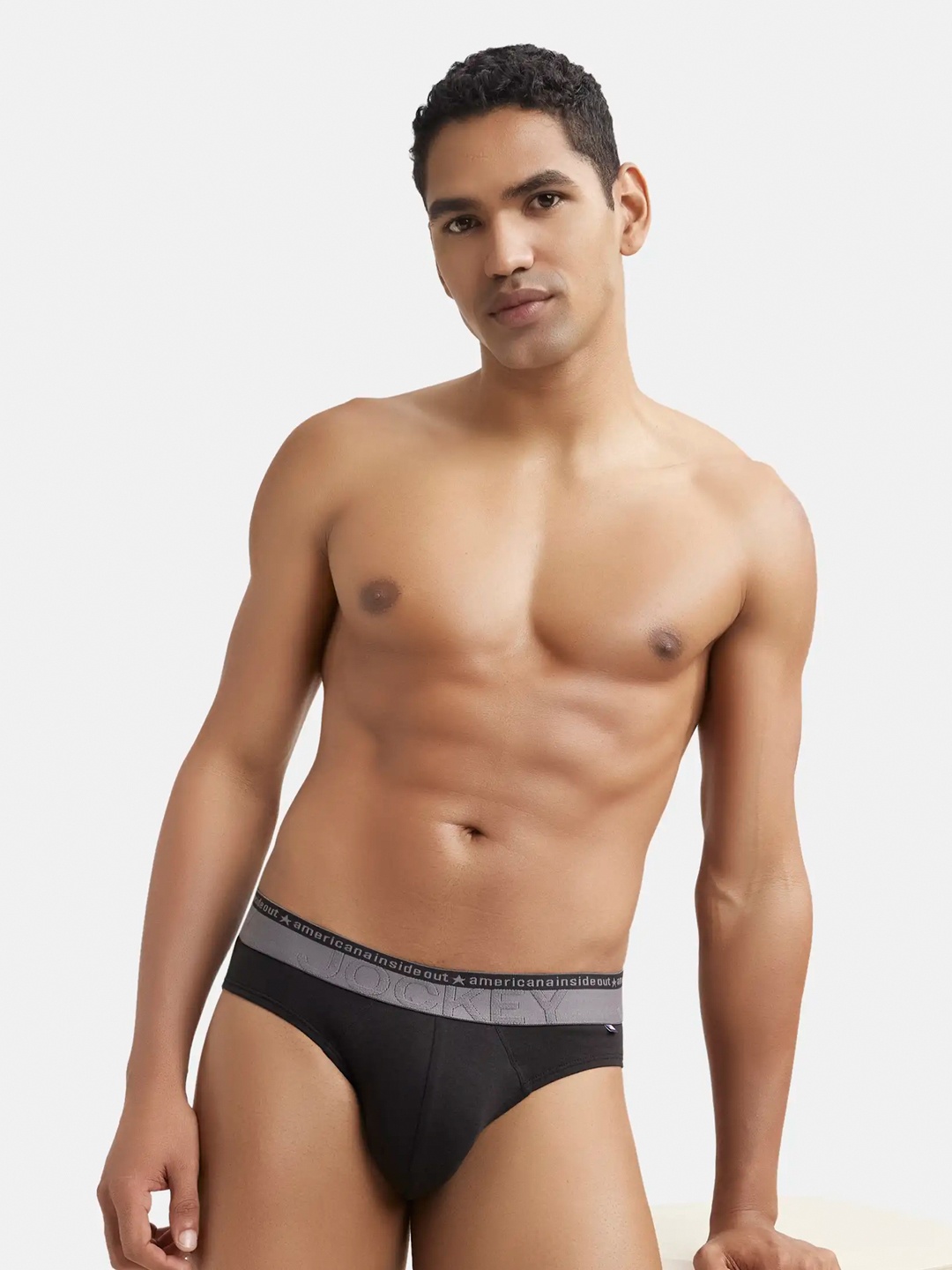 

Jockey Super Combed Cotton Stretch Solid Brief with Ultrasoft Waistband-US59, Black