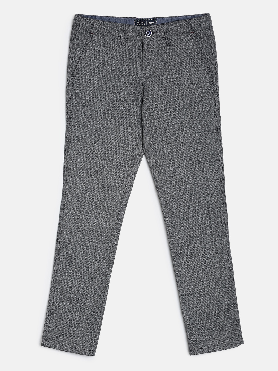 

Indian Terrain Boys Grey Printed Regular Trousers