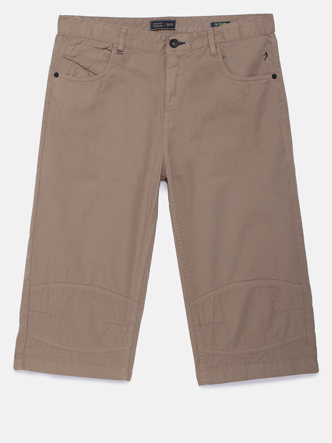 

Indian Terrain Boys Brown Solid Regular Fit Shorts