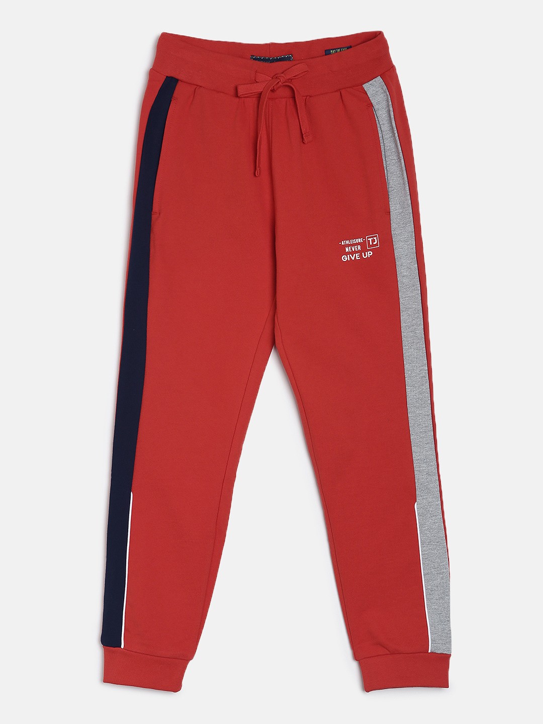 

Indian Terrain Boys Red & Grey Side Striped Joggers