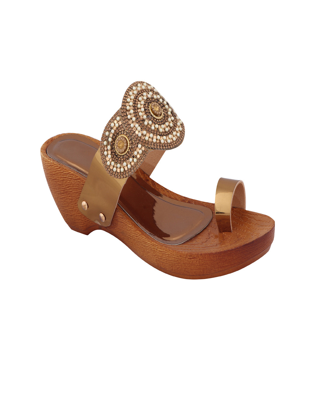 

Shoetopia Women Beige Textured Heels