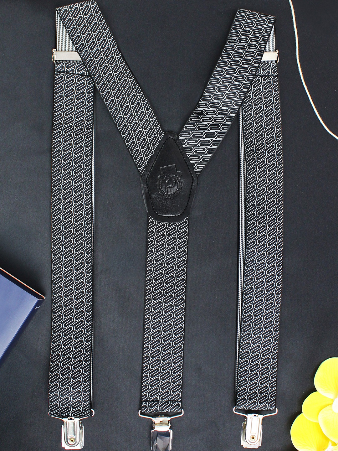 

PELUCHE Men Black Patterned Metrices Suspenders