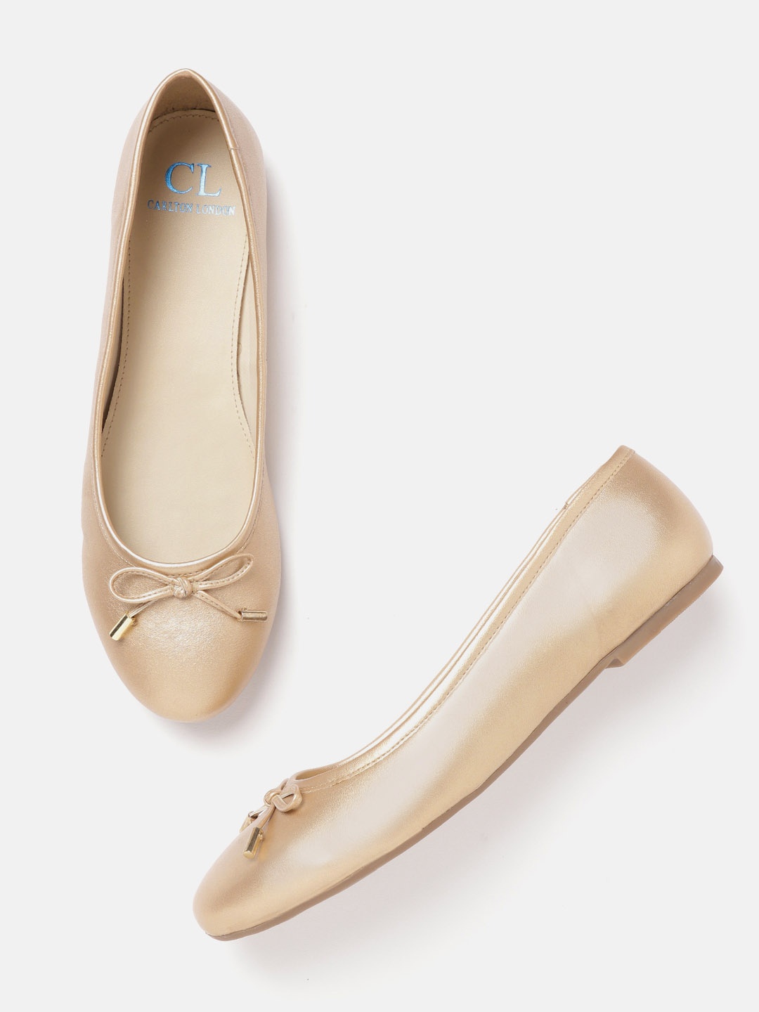 

Carlton London Women Gold-Toned Solid Ballerinas