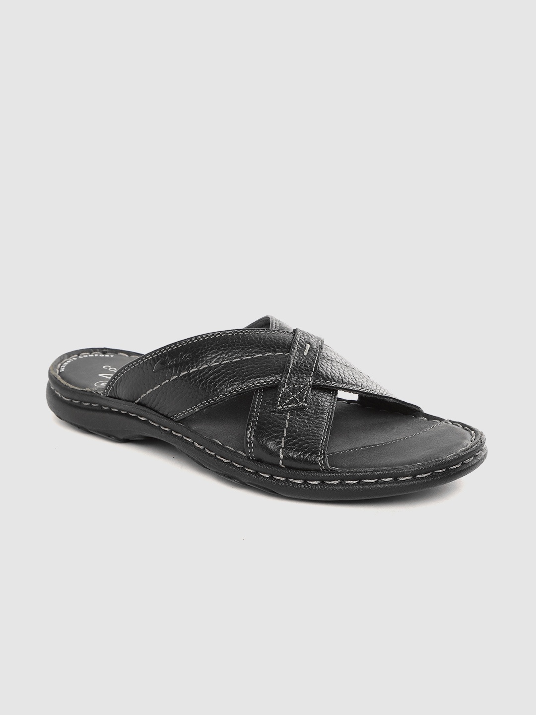 

Clarks Men Black Leather Comfort Sandals