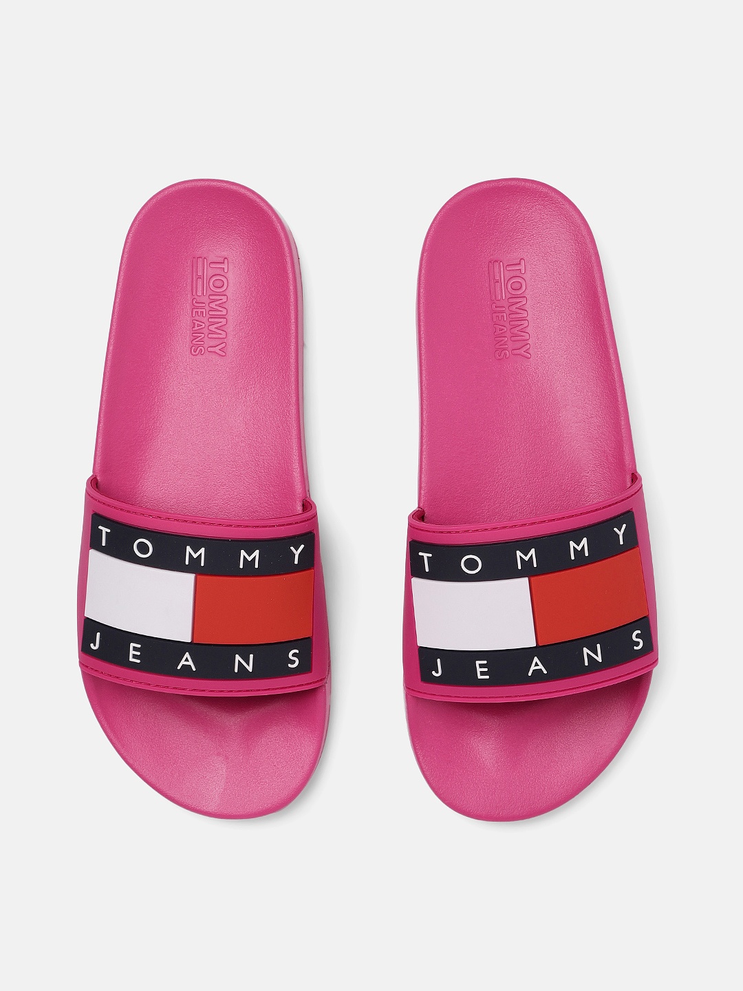 

Tommy Hilfiger Women Pink & Red Colourblocked Sliders