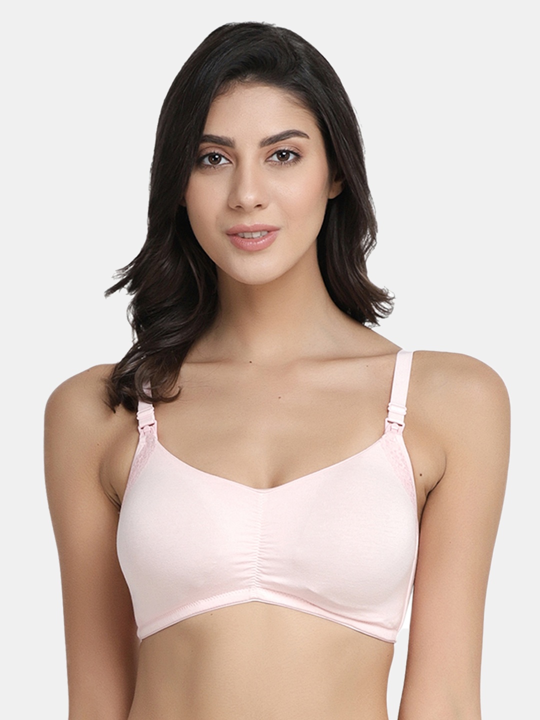 

Inner Sense Pink Organic Cotton Antimicrobial Soft Nursing Bra with Removable Pads IMB001A