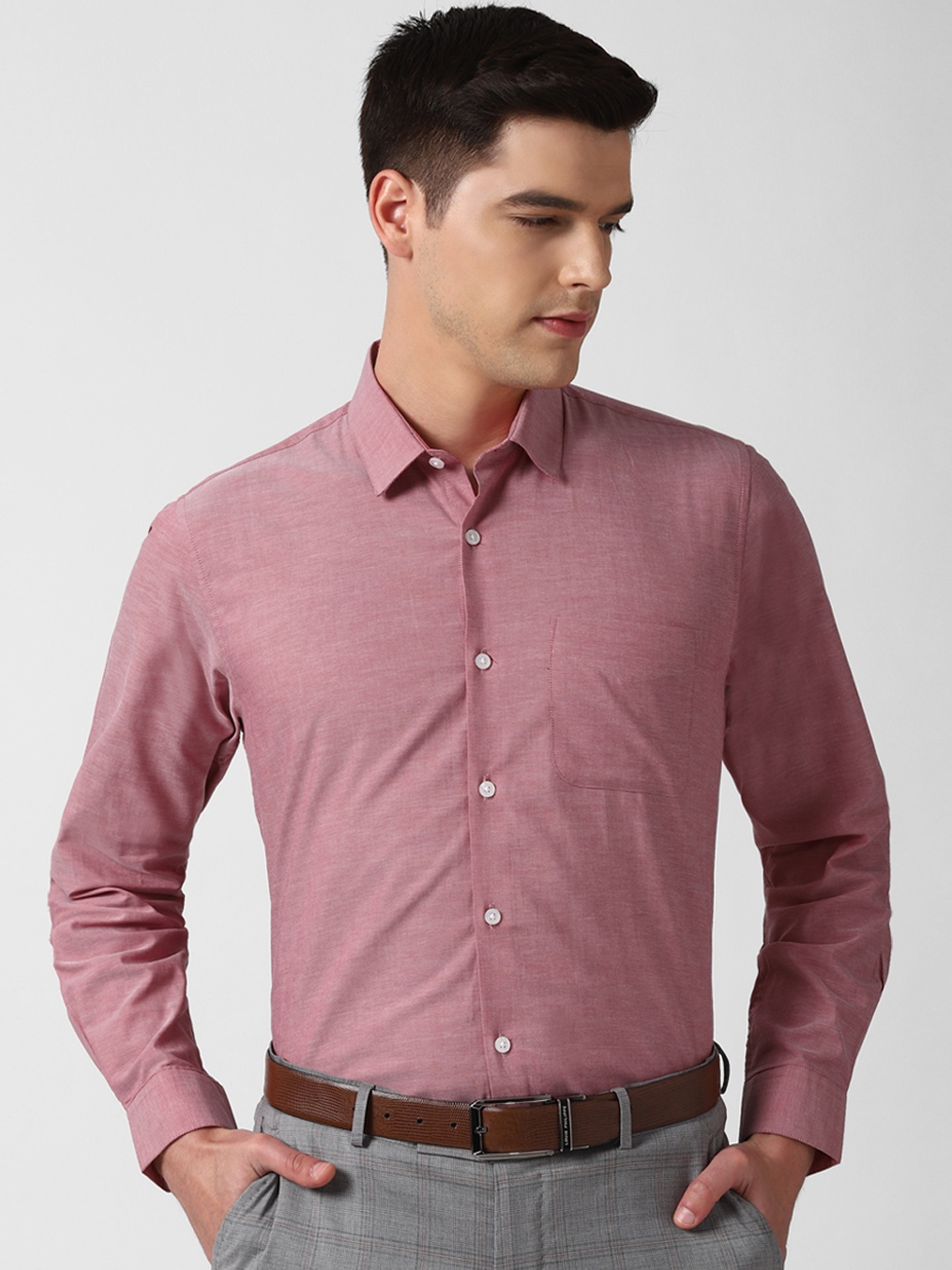 

Peter England Men Mauve Regular Fit Solid Formal Shirt