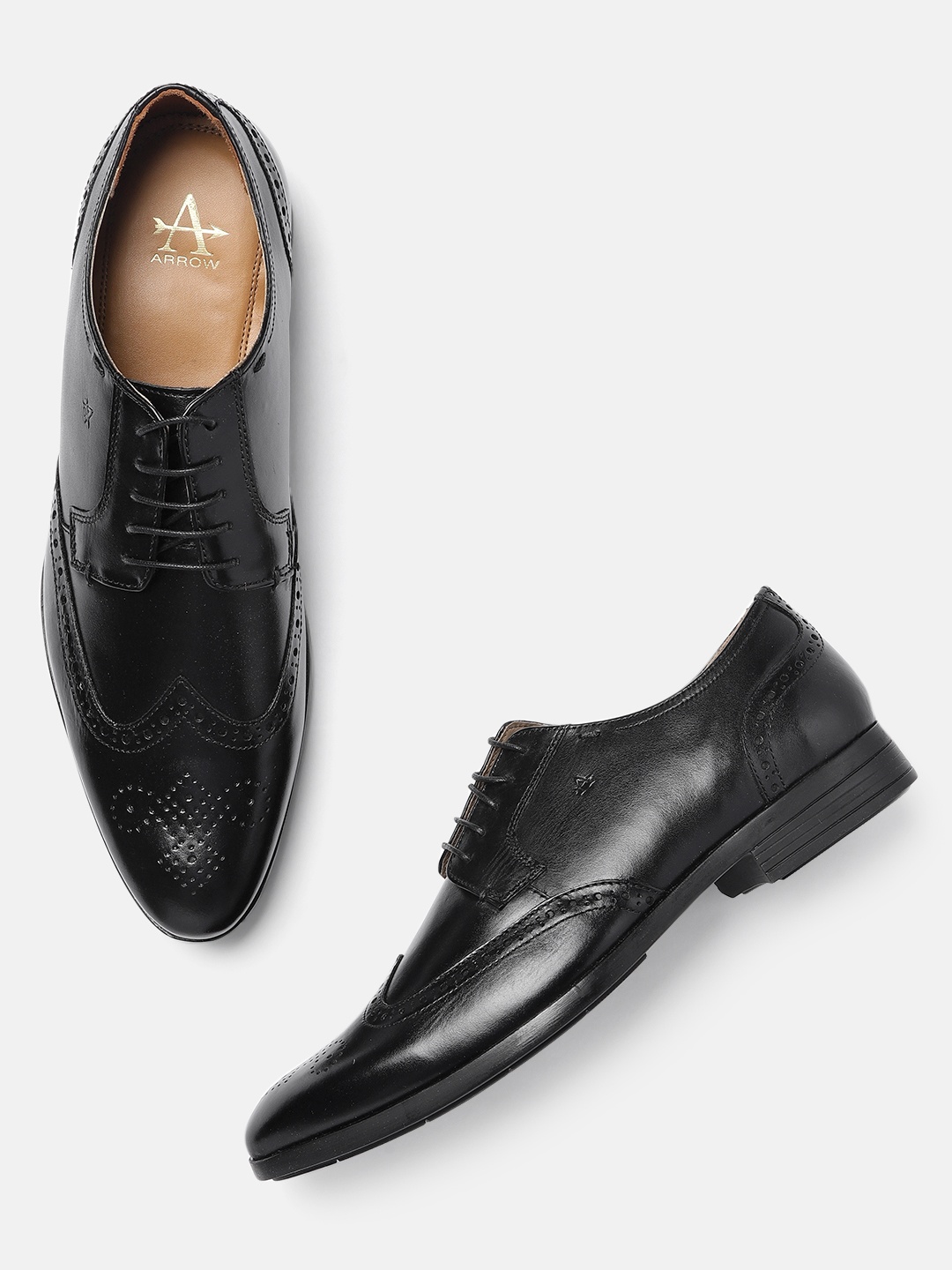 

Arrow Mens Black EVERLY Leather Formal Brogues