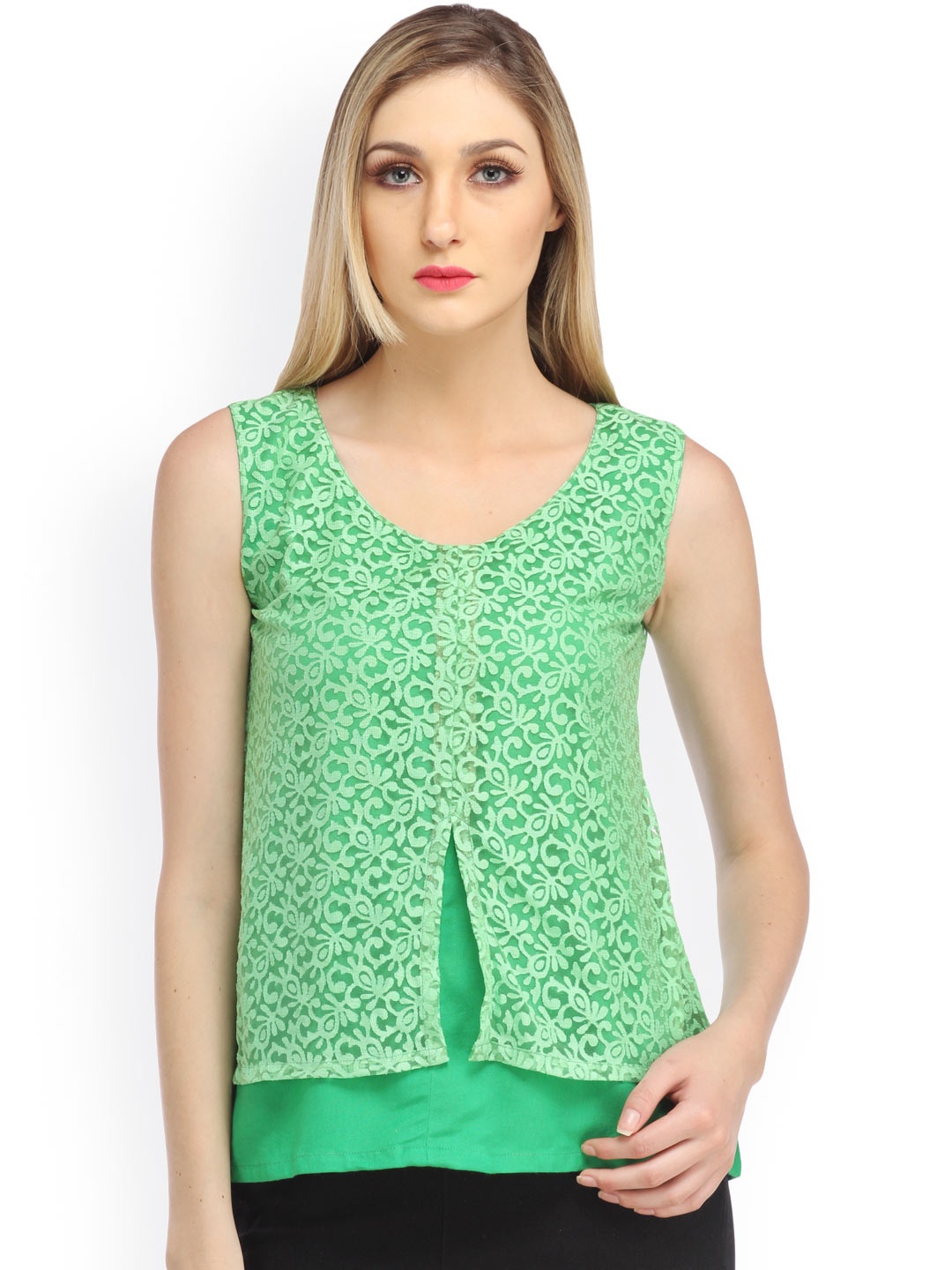 

Cation Green Lace Top