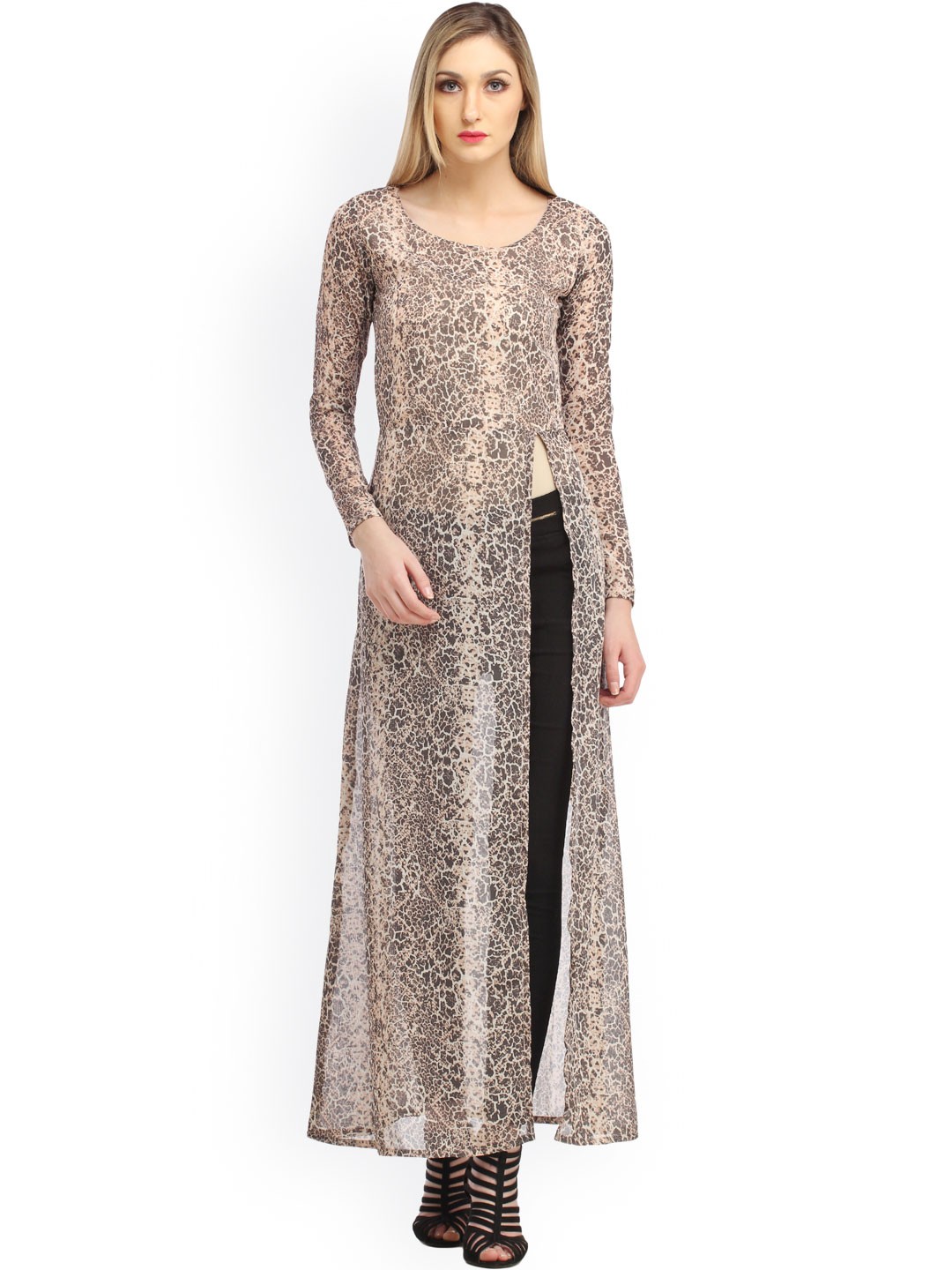 

Cation Brown Printed Maxi Top
