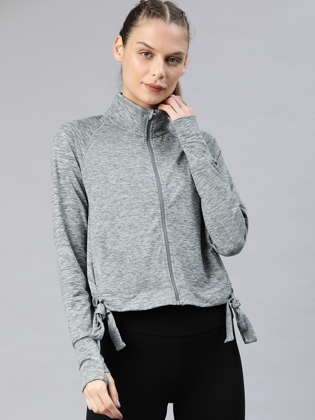 

Puma Women Grey Melange Solid Studio Adjustable Yoga Jacket